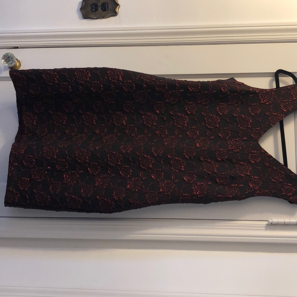 Donna Ricco flowered red/black dress NWT